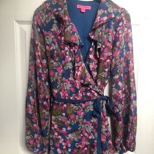 Betsey Johnson Chiffon Wrap Dress New